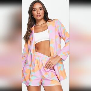 ASOS Design jersey blazer in multi leaf print/ I'll sell it together with shorts